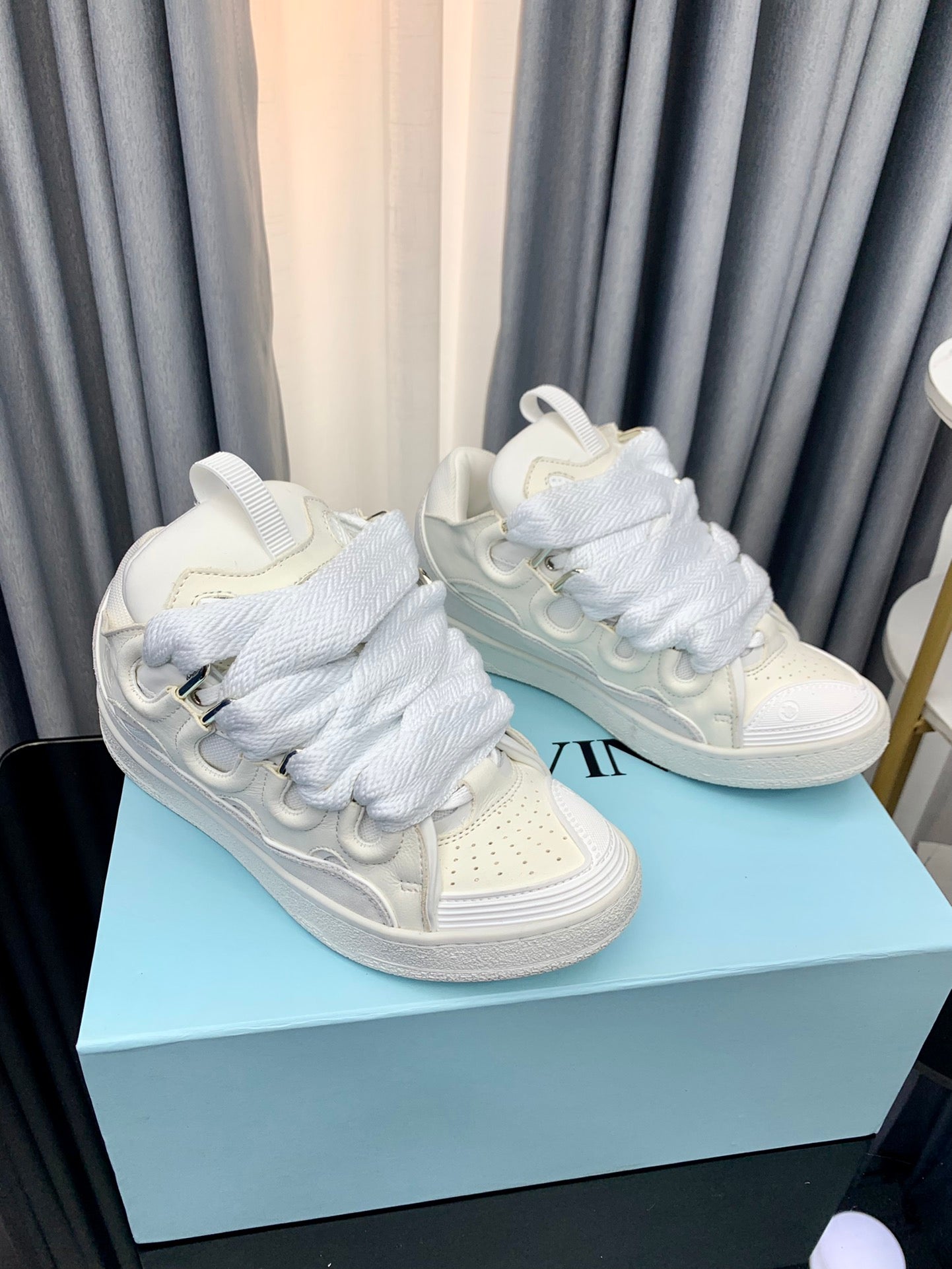 Lanvins curb sneakers all white