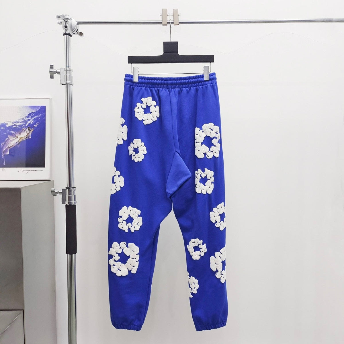Dark blue denim tears sweatpants