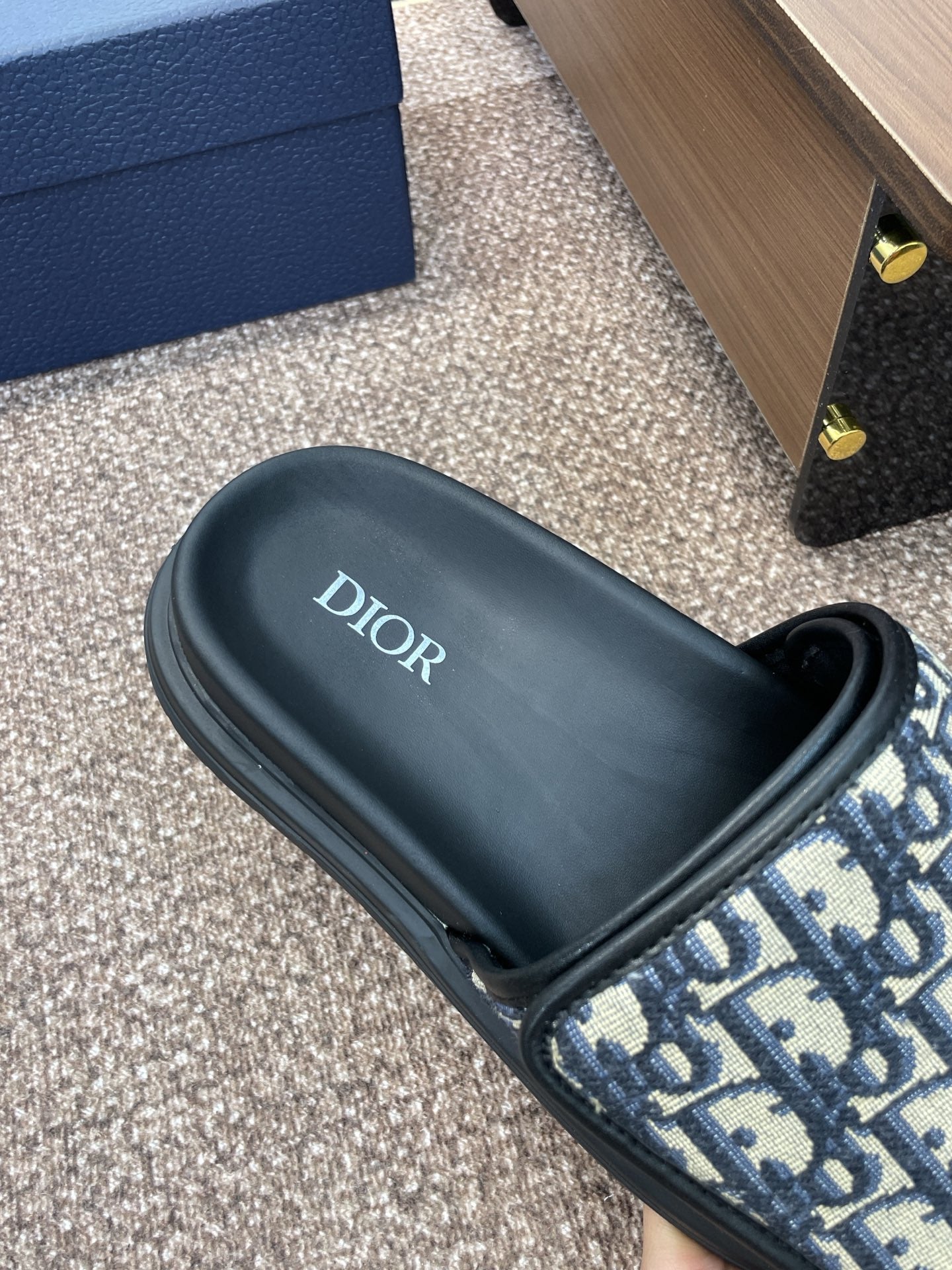 Black Dior slides