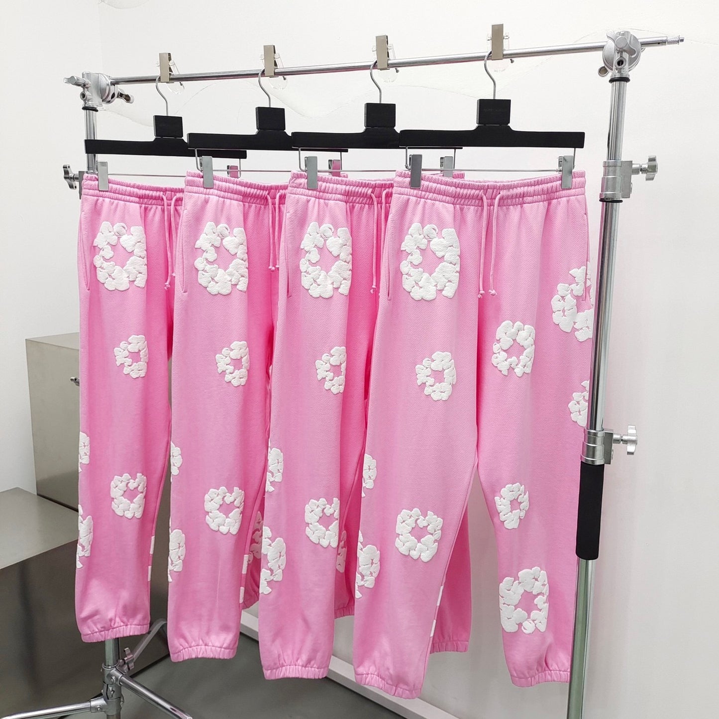 Pink denim tears sweatpants