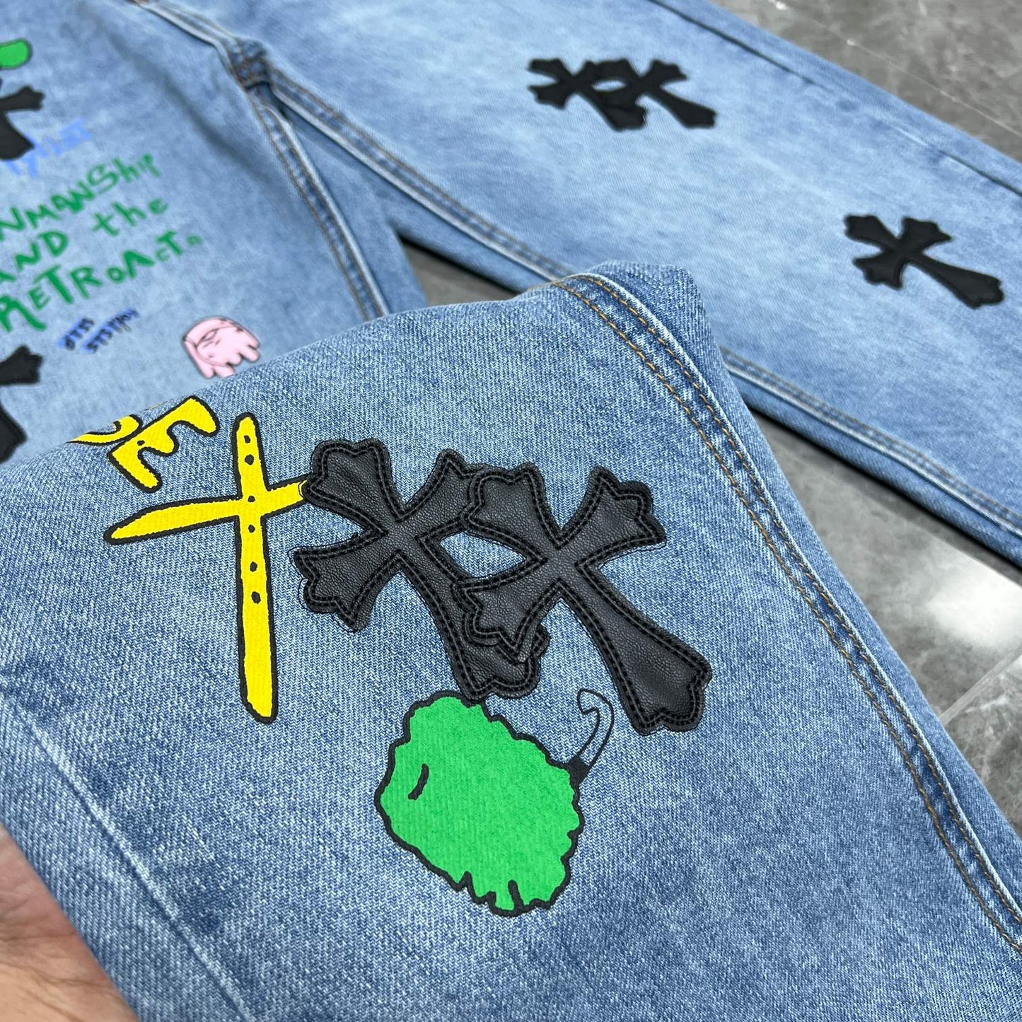 Chrome hearts graffiti jeans