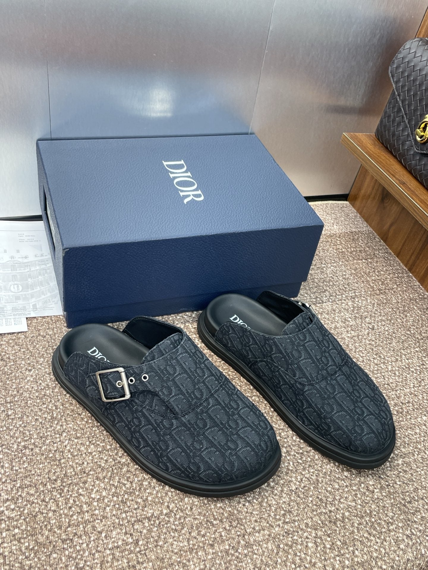 Black Dior loafer clogs