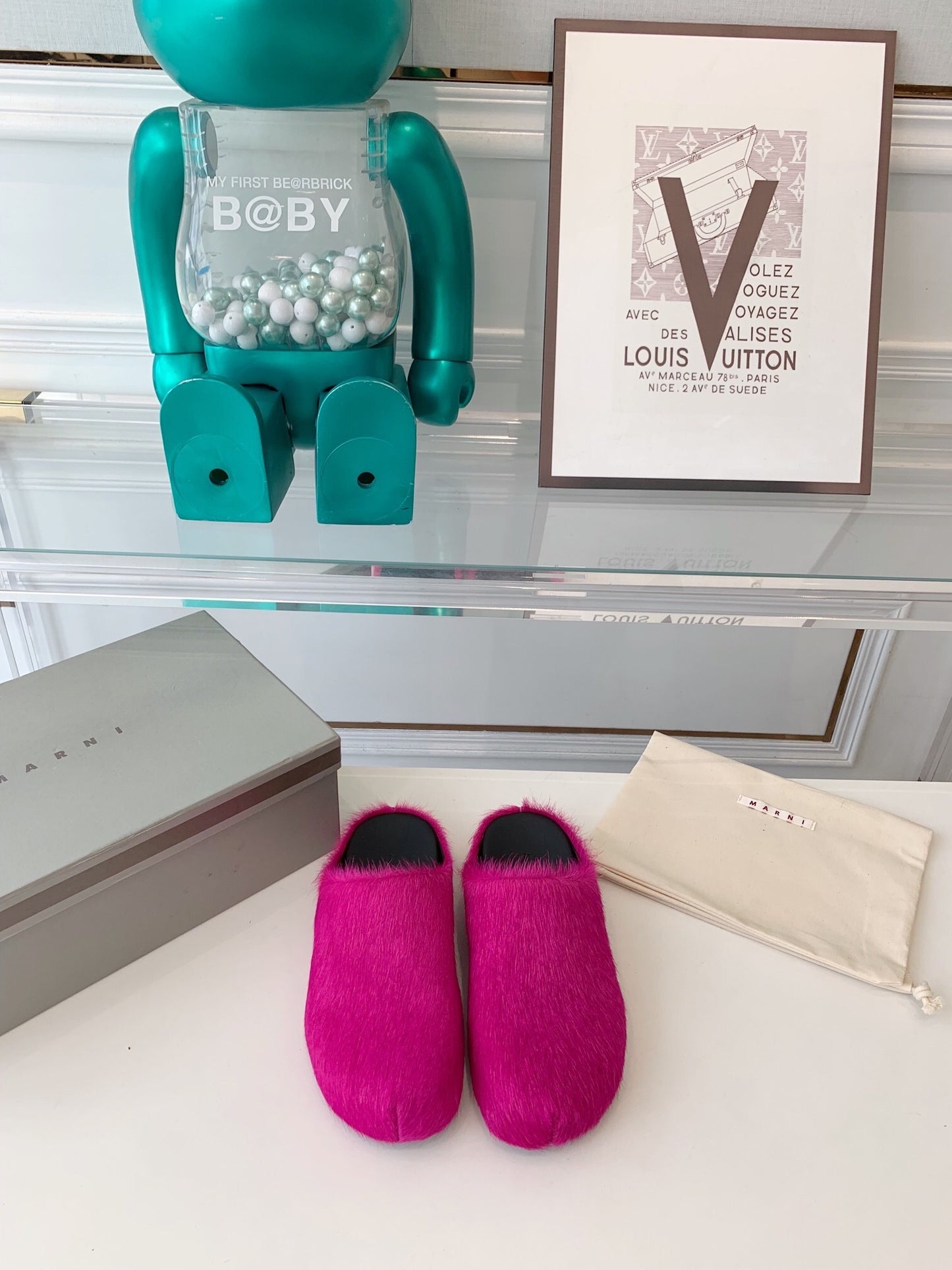 Marni slides loafers hot pink