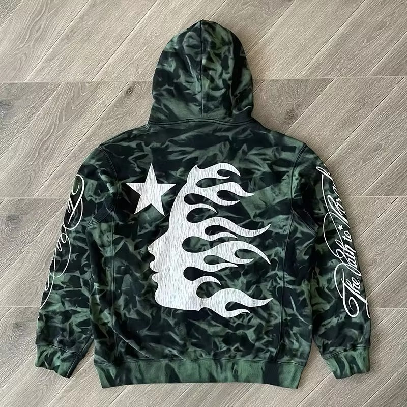 Hellstar Green Marble path to Paradise Tie dye hoodie