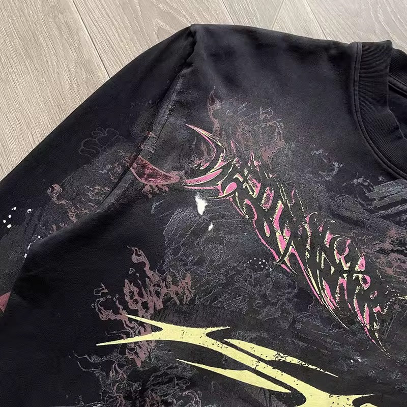 Hellstar black graffiti longsleave