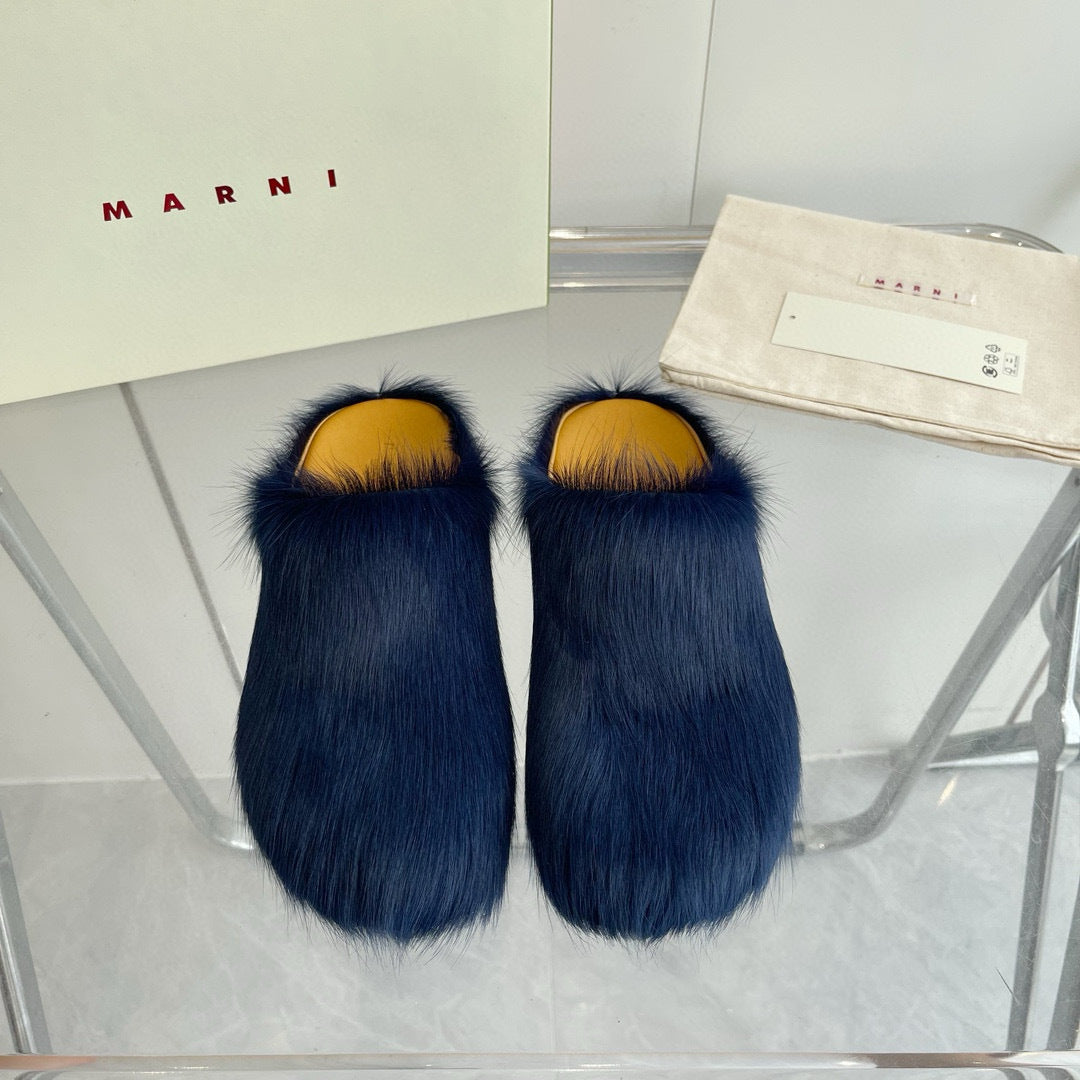 Marni slides loafers dark blue