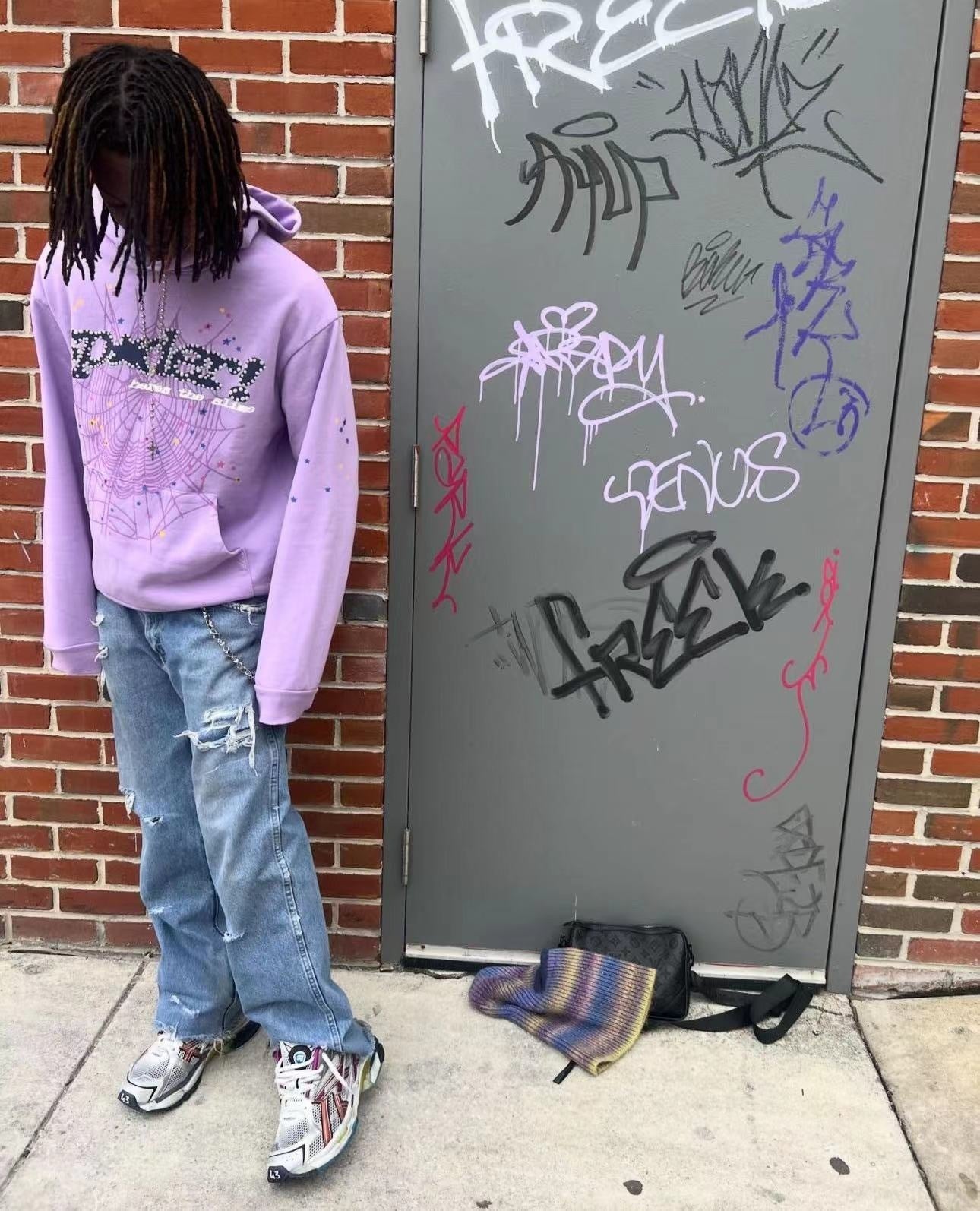Sp5der Acai Hoodie Purple