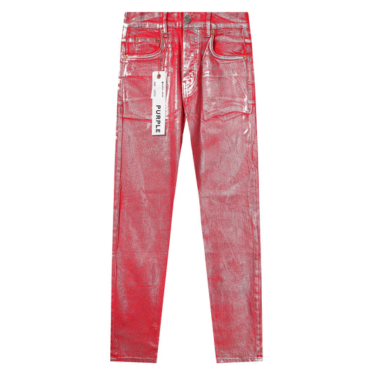 P004 Silver Foil Flare purple brand jeans