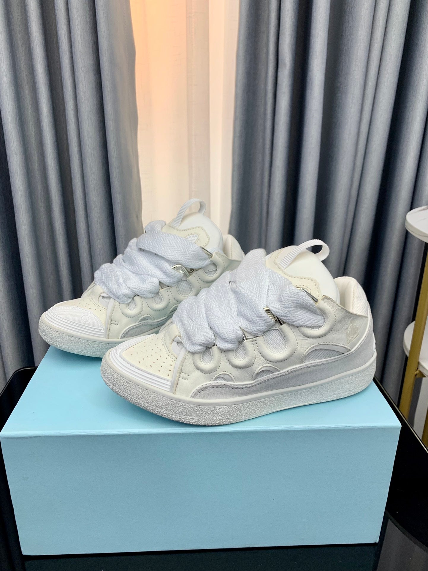 Lanvins curb sneakers all white