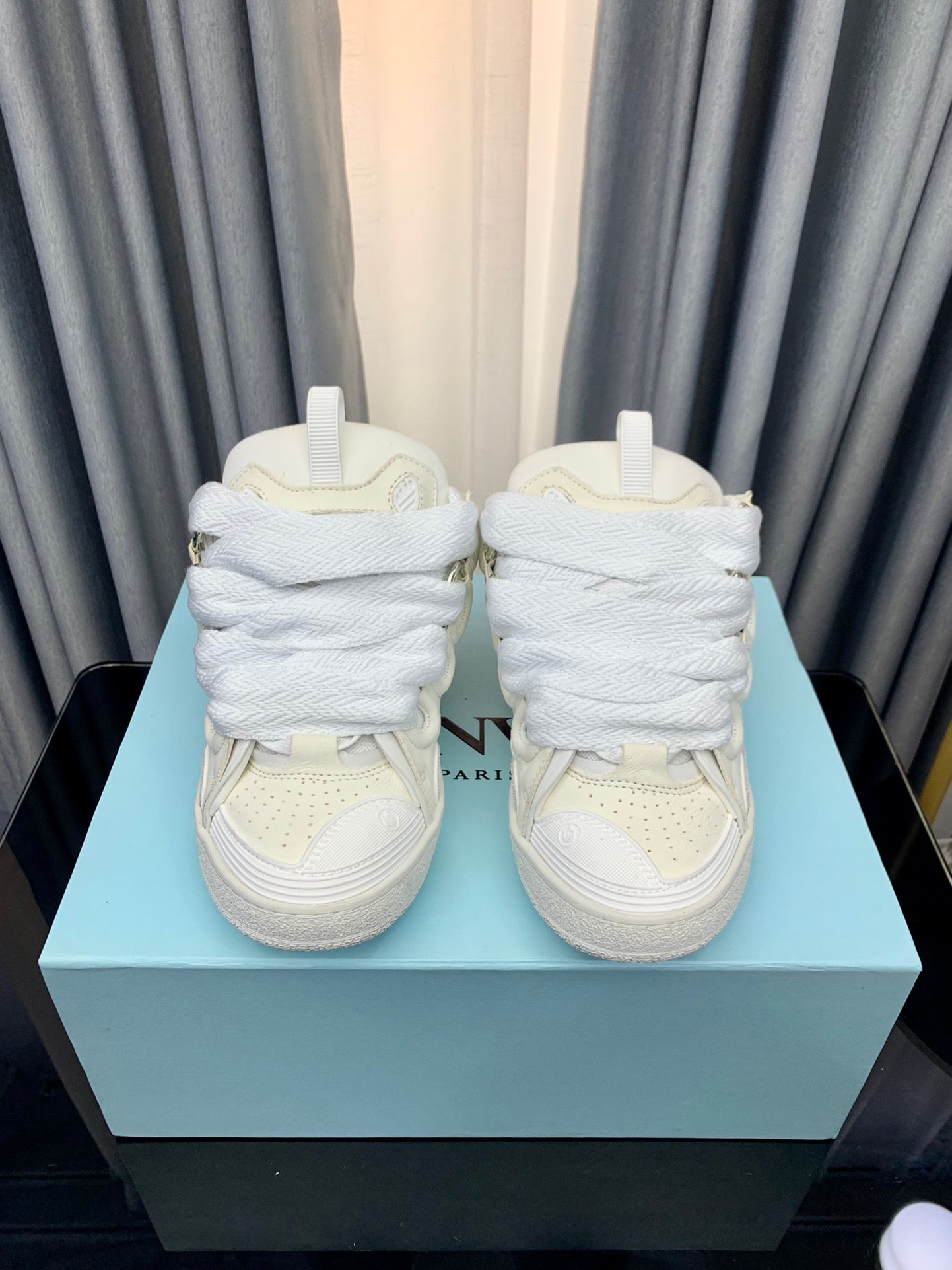 Lanvins curb sneakers all white