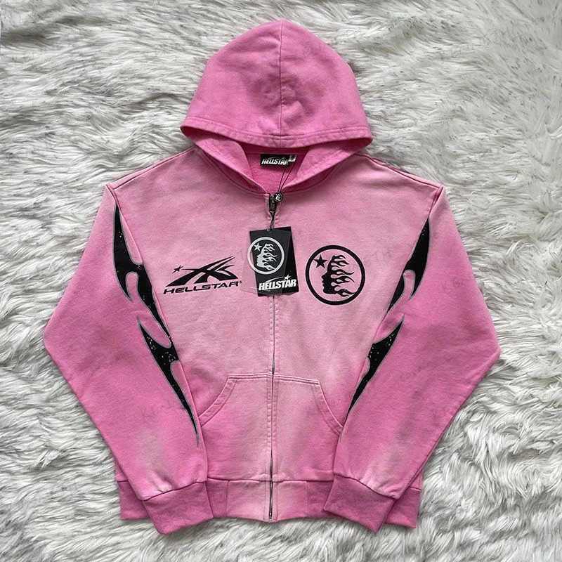 Hellstar pink zip up hoodie