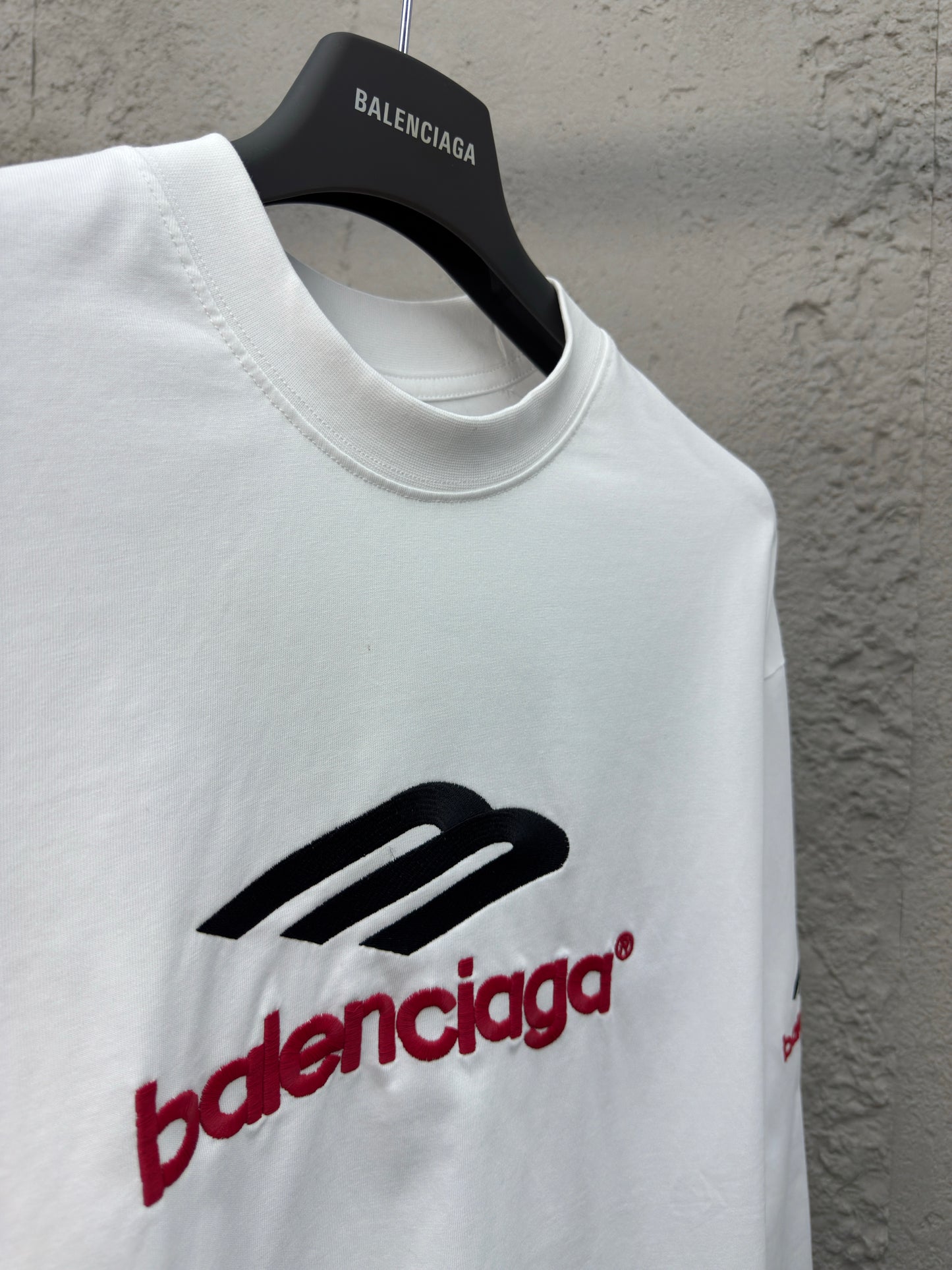 Balenciaga Letter Embroidery Long Sleeve T-Shirt White