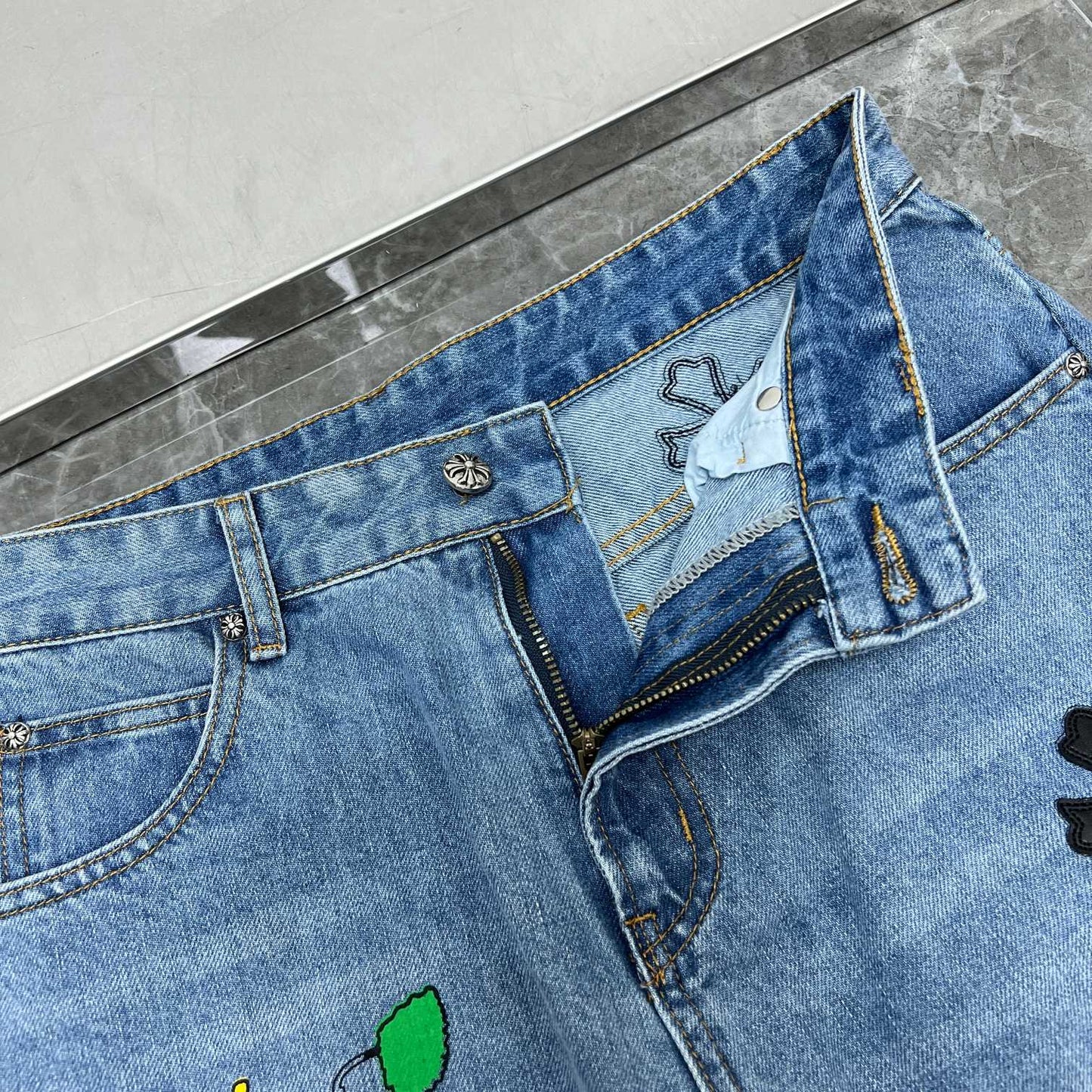 Chrome hearts graffiti jeans