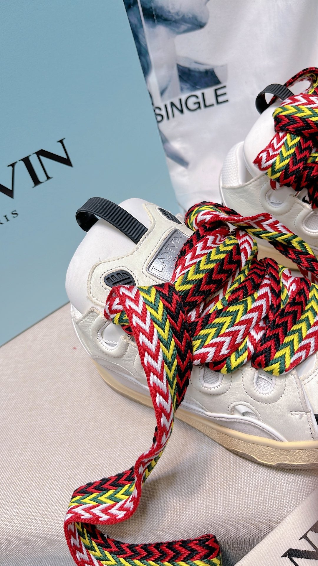 Lanvins curb sneakers colorful laces