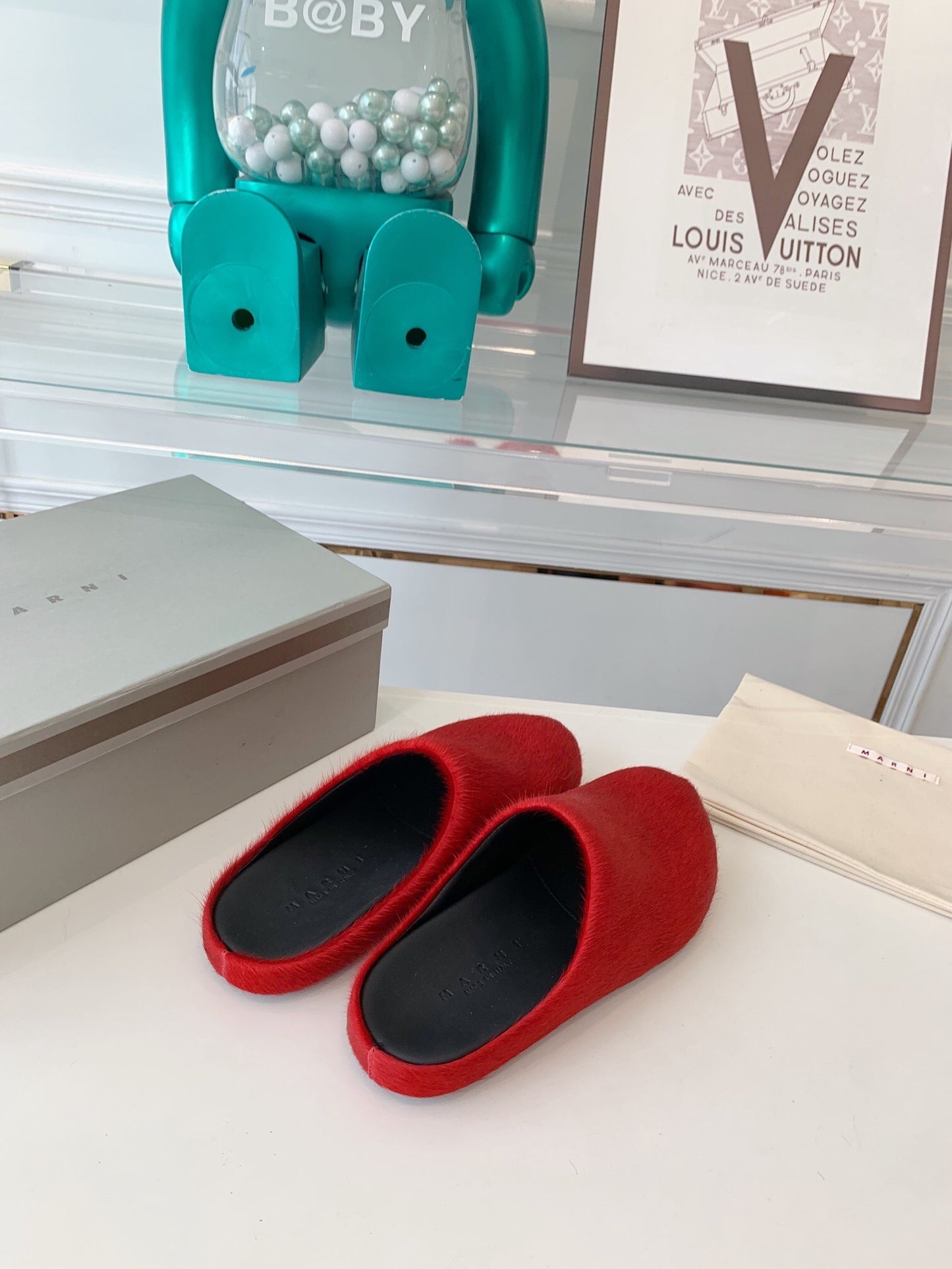 Marni slides loafers red