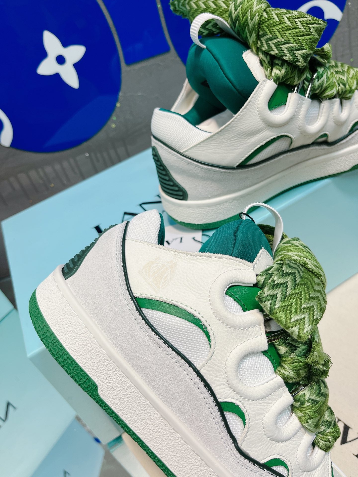 Green Lanvins curb sneakers