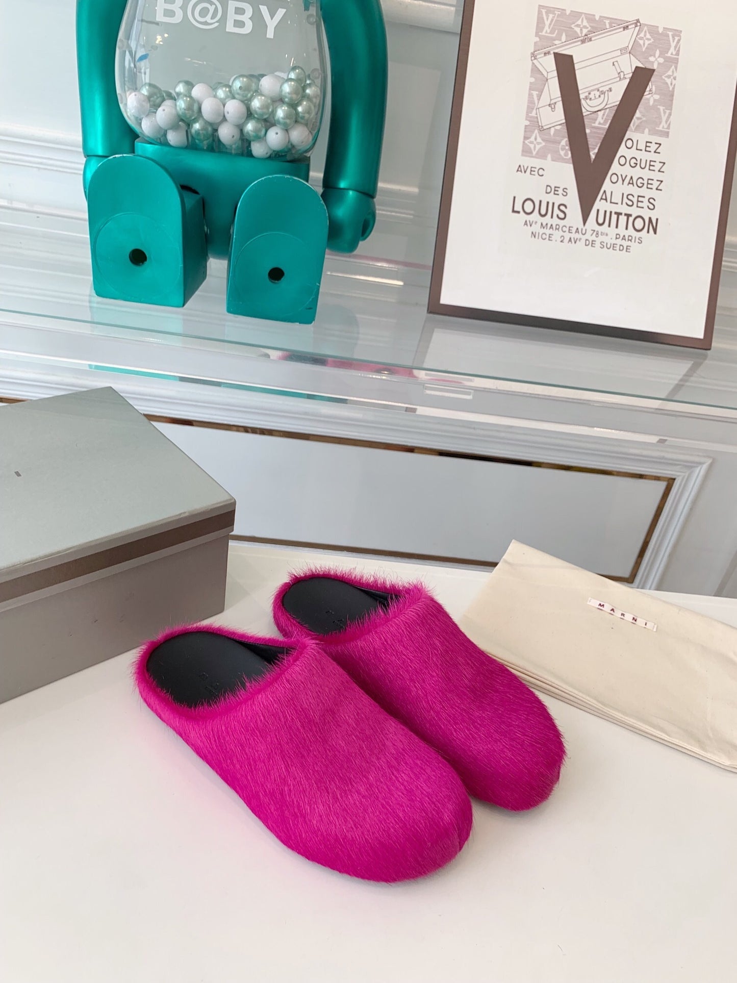 Marni slides loafers hot pink