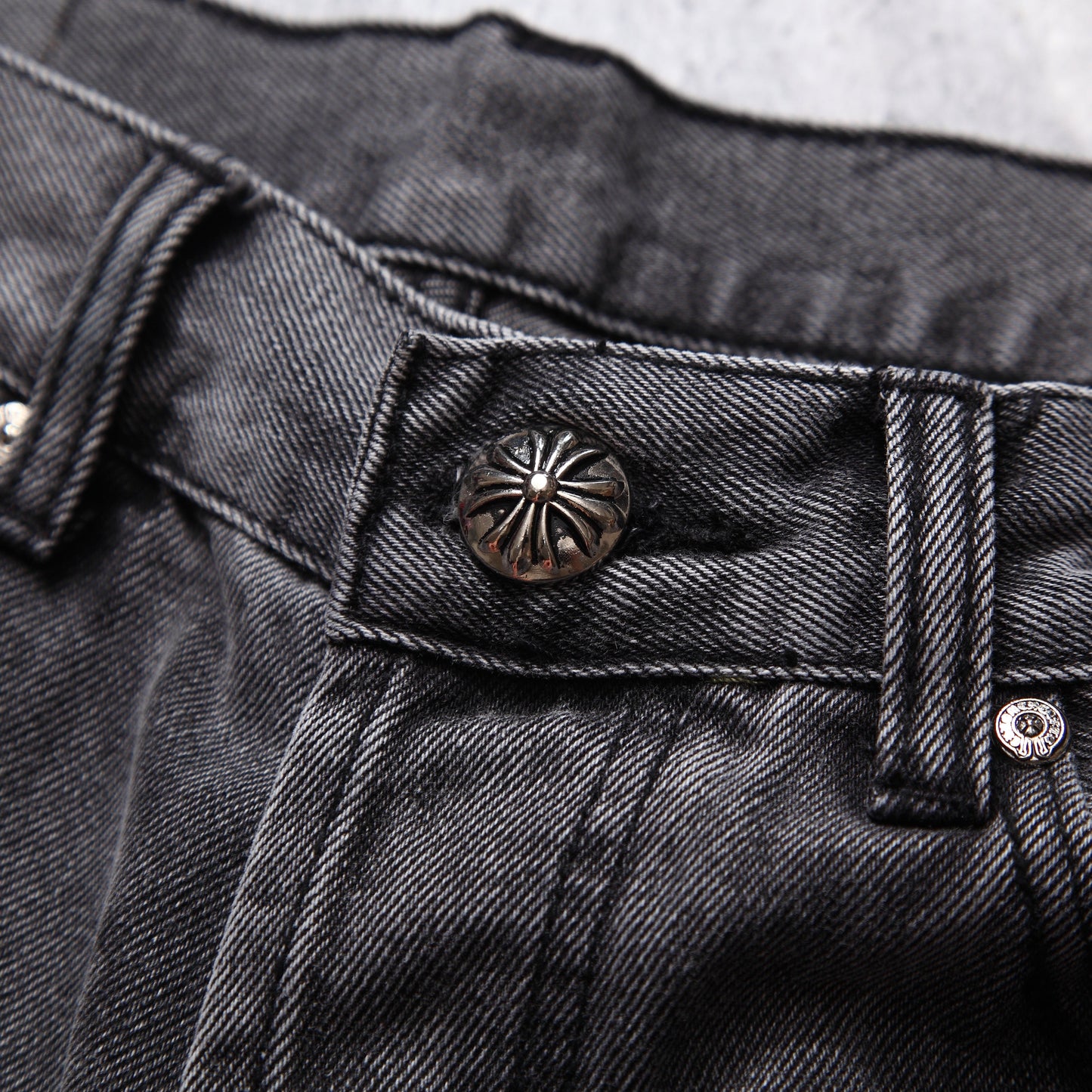 Chrome hearts pink cross patch jeans