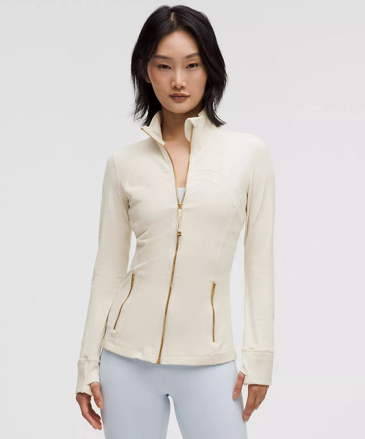 Lululemon Light Ivory gold zipper Define Jacket Nulu