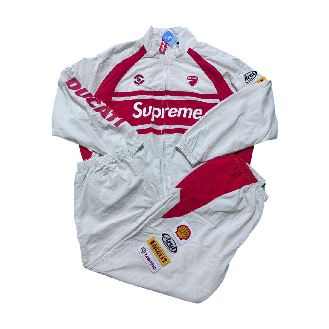 Supreme Ducati track jacket  white and red