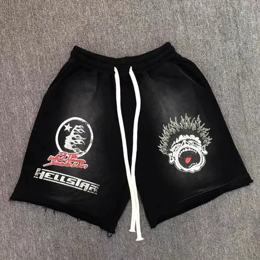 Hellstar Studios Noise Vintage Black Sweat Shorts