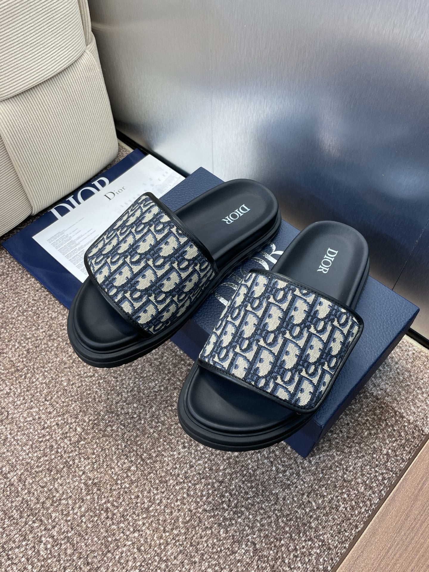 Black Dior slides