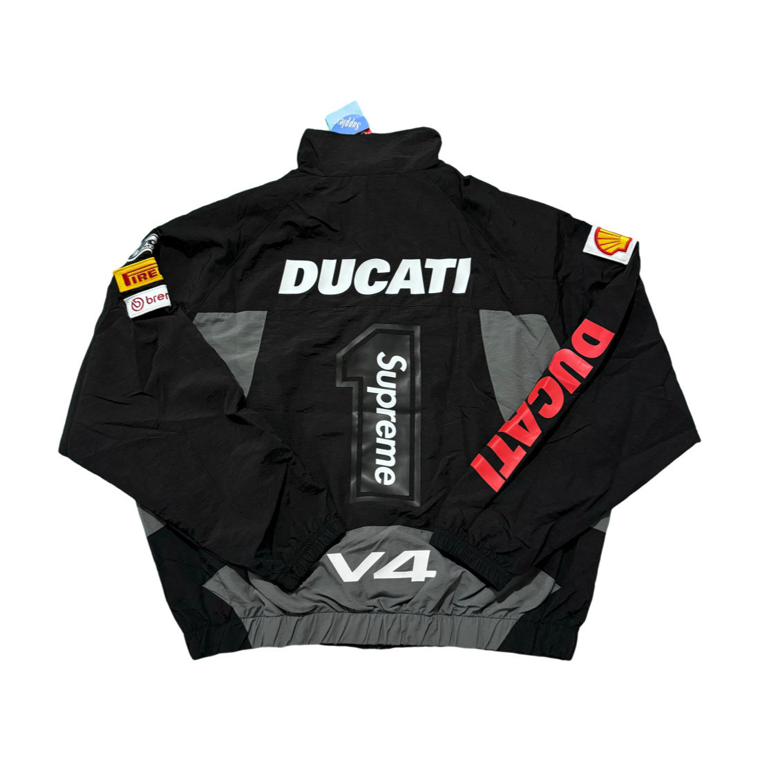 Supreme Ducati track jacket black gray and red