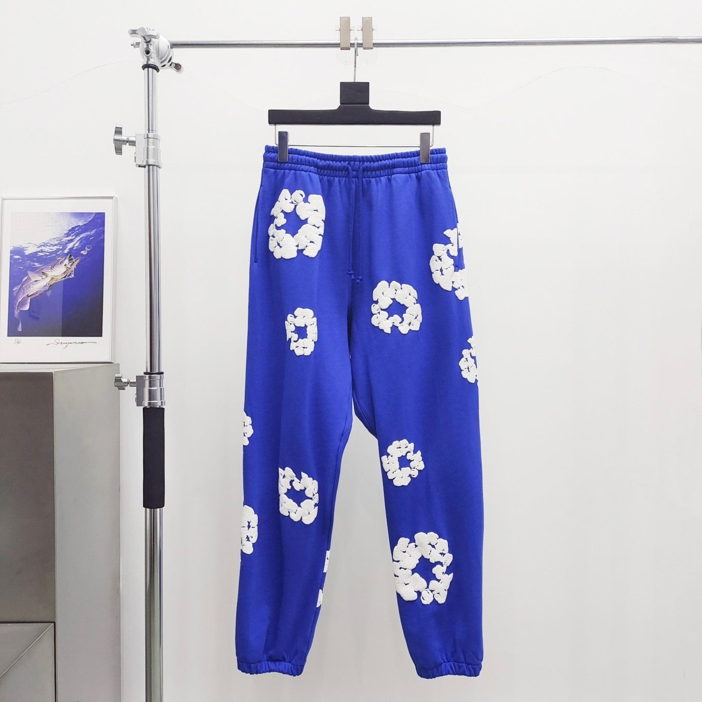 Dark blue denim tears sweatpants