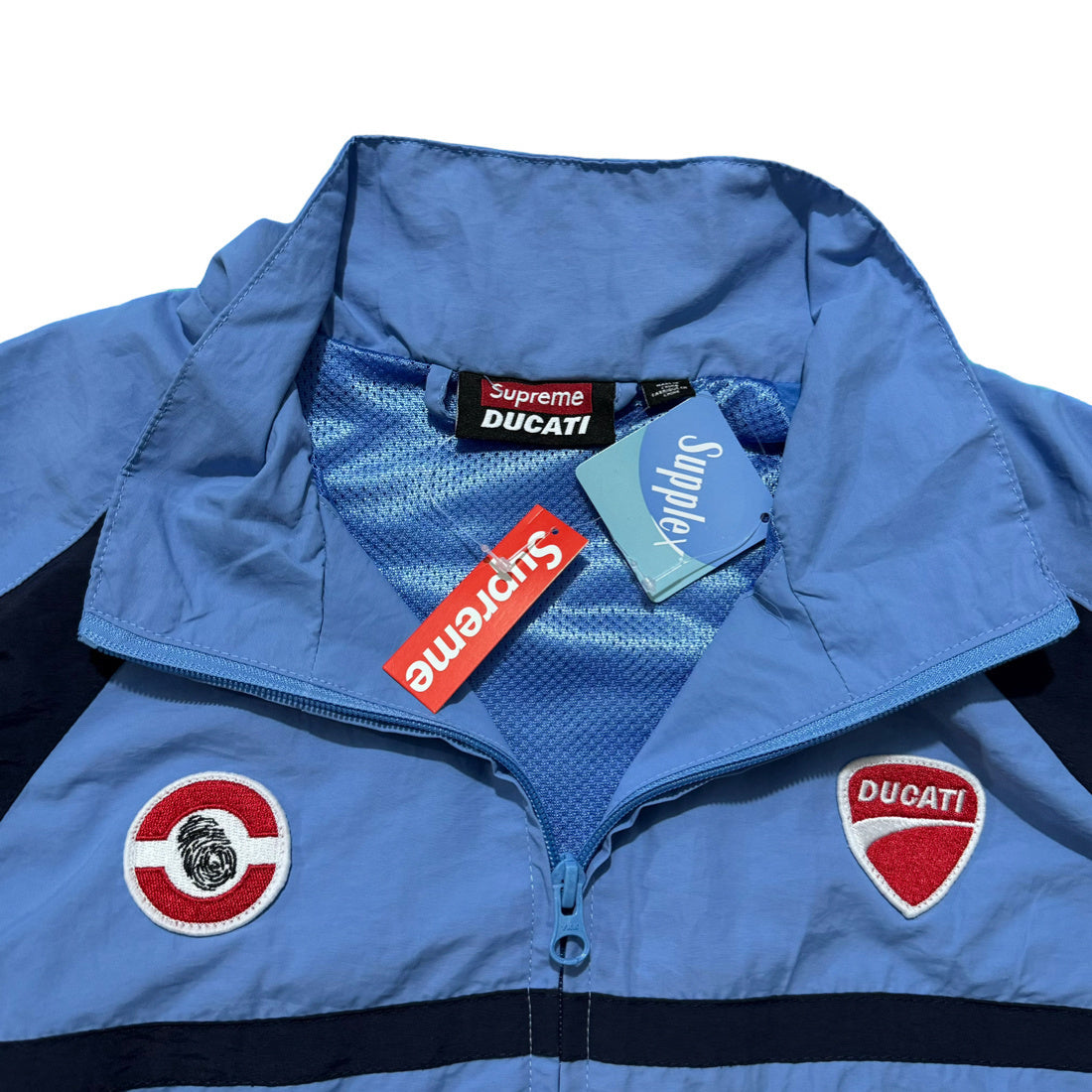 Supreme Ducati track jacket black and blue