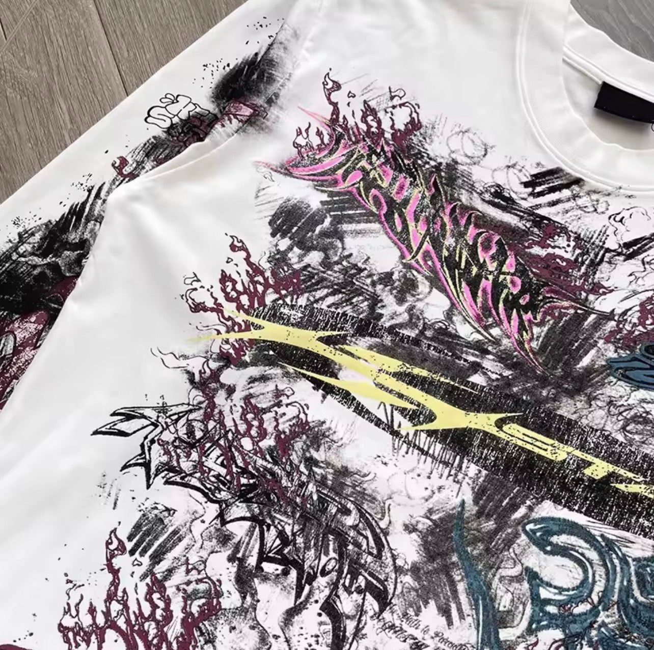 Hellstar white  graffiti longsleave