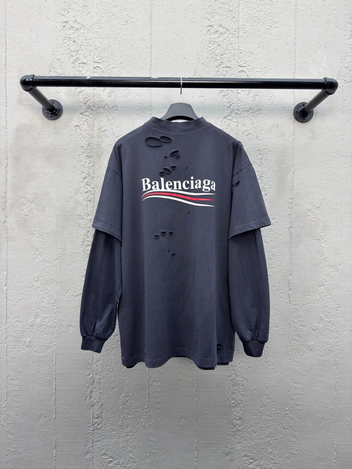 Balenciaga Political Campaign Long-Sleeve Layered T-Shirt 'Black