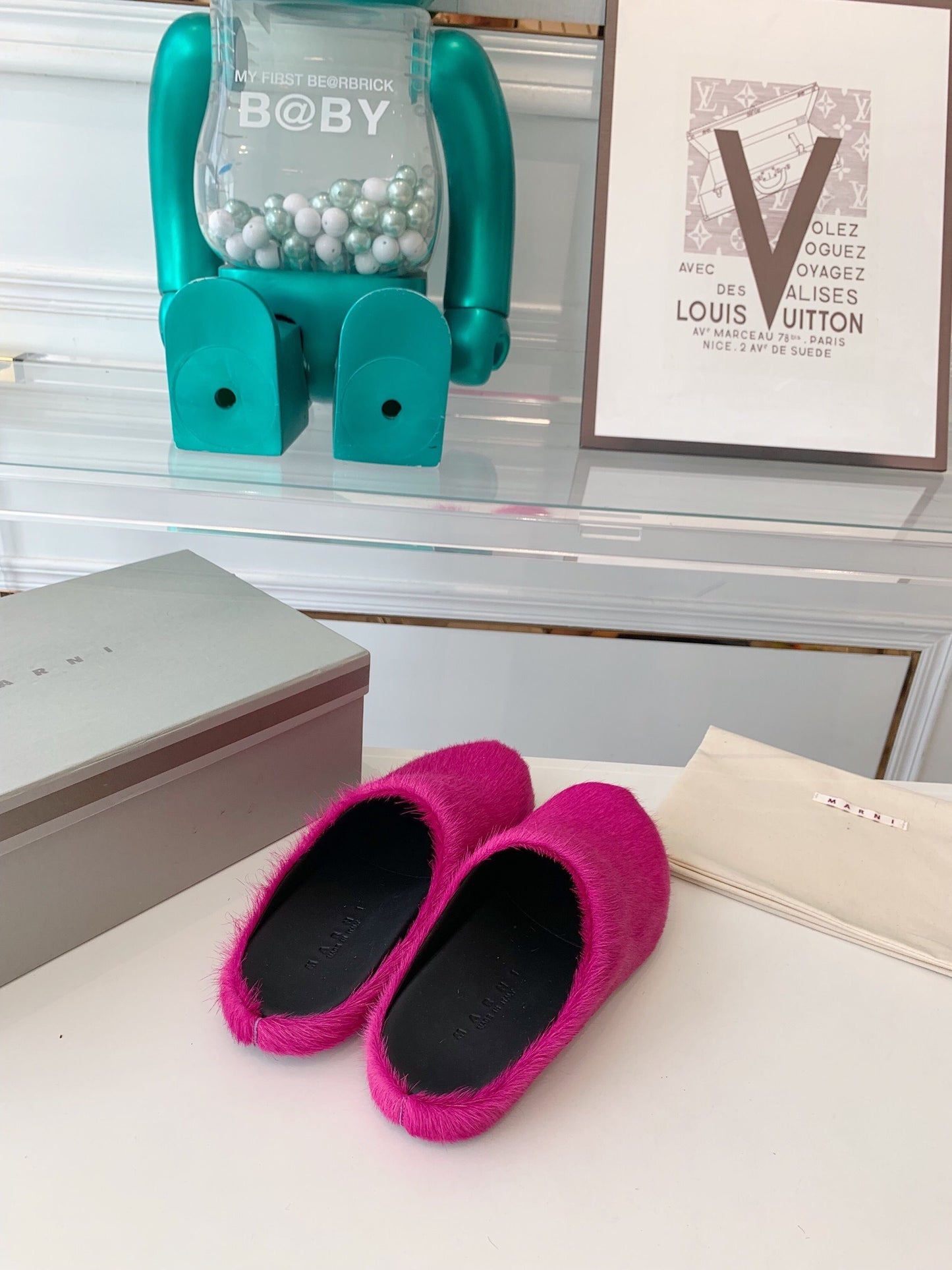 Marni slides loafers hot pink
