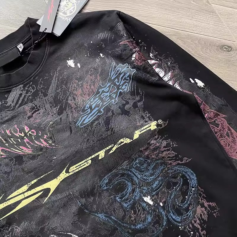 Hellstar black graffiti longsleave