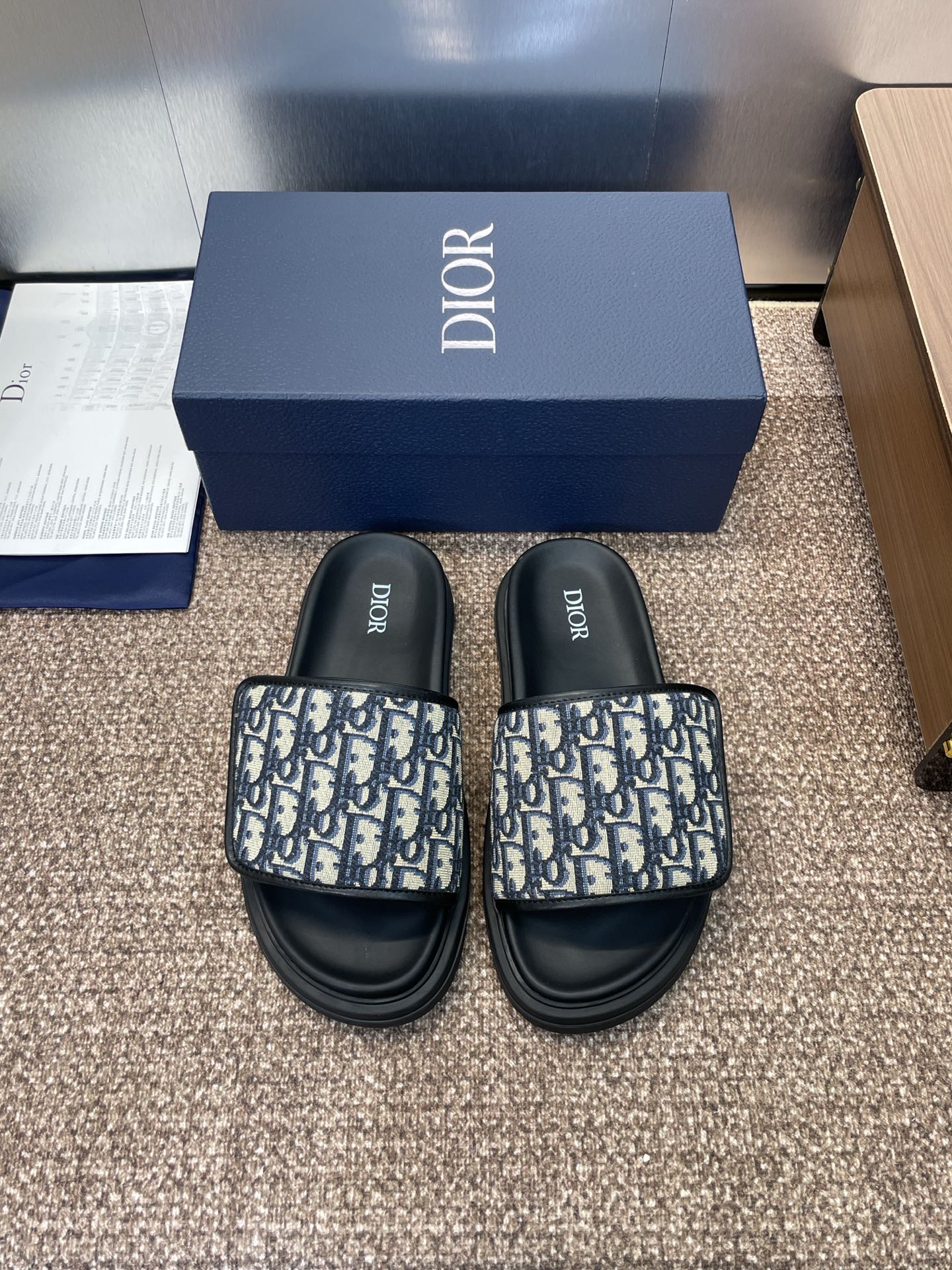 Black Dior slides