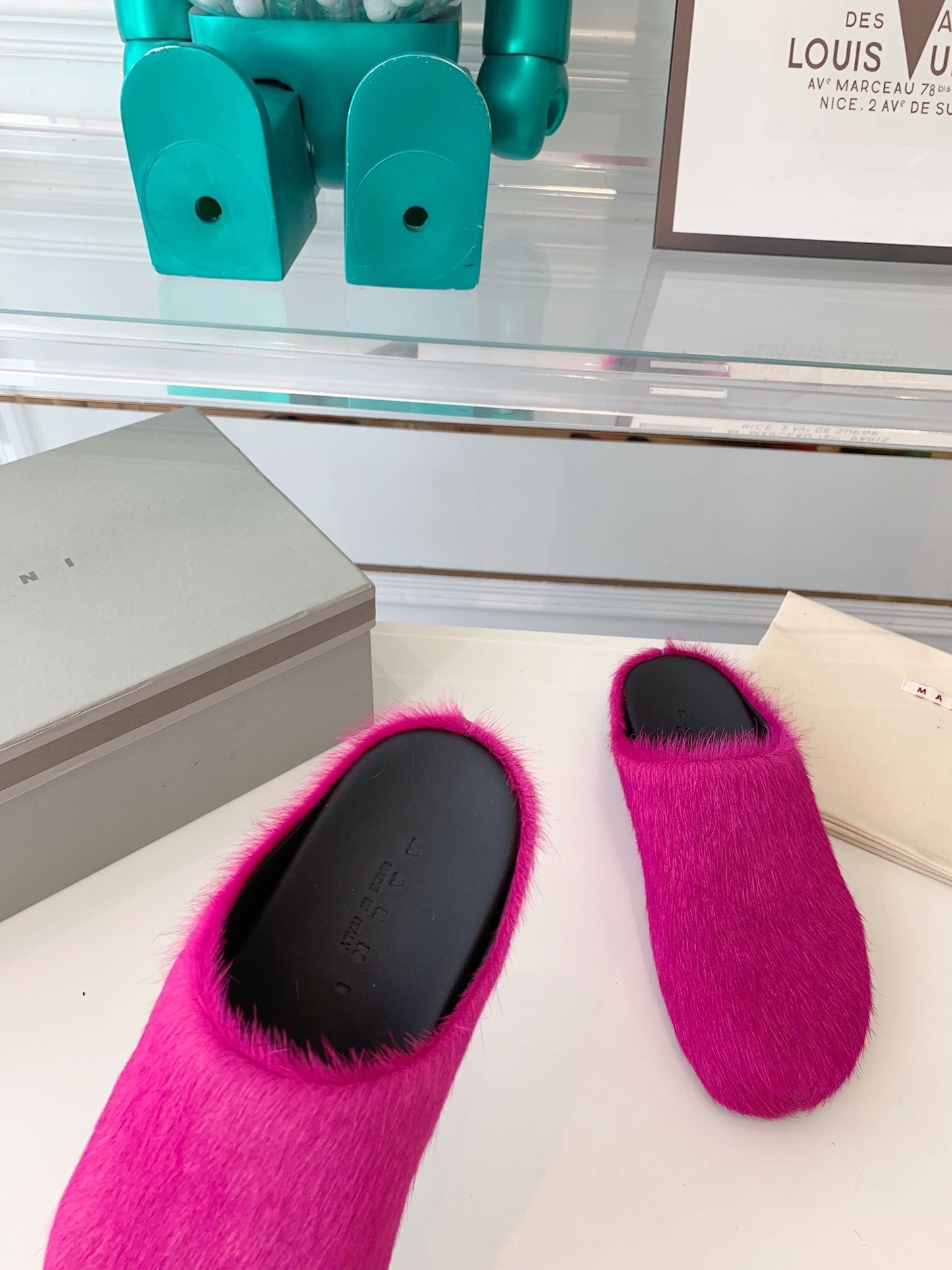 Marni slides loafers hot pink