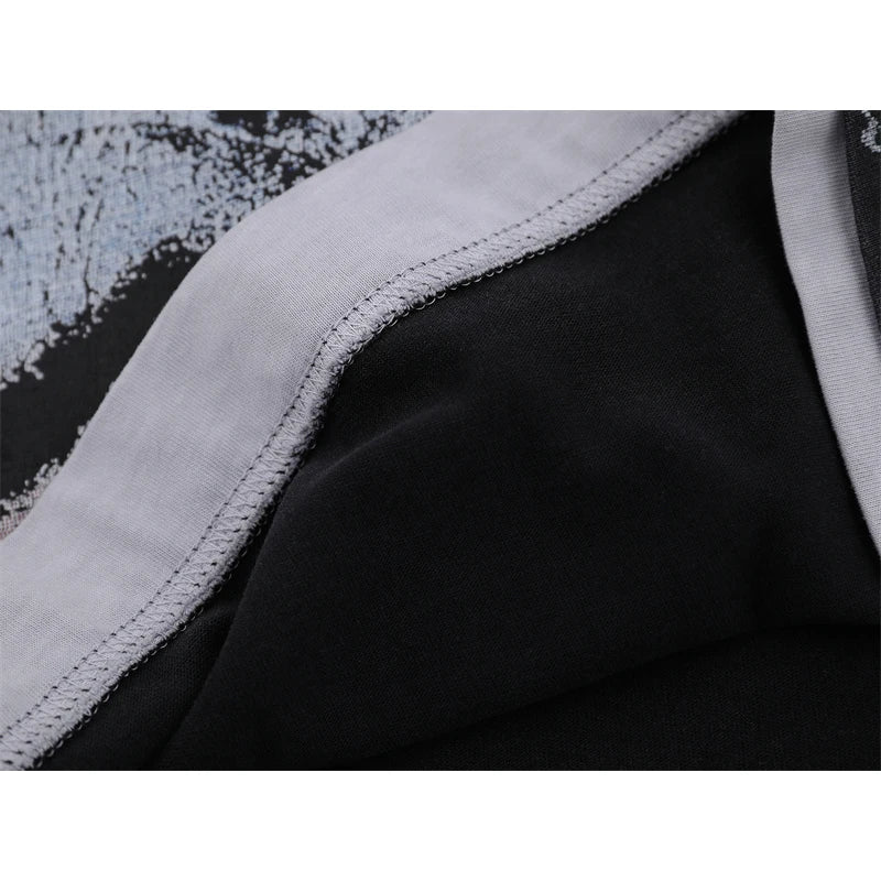 VALE2025 Retro Washed Pattern Printed Fashion T-shirt