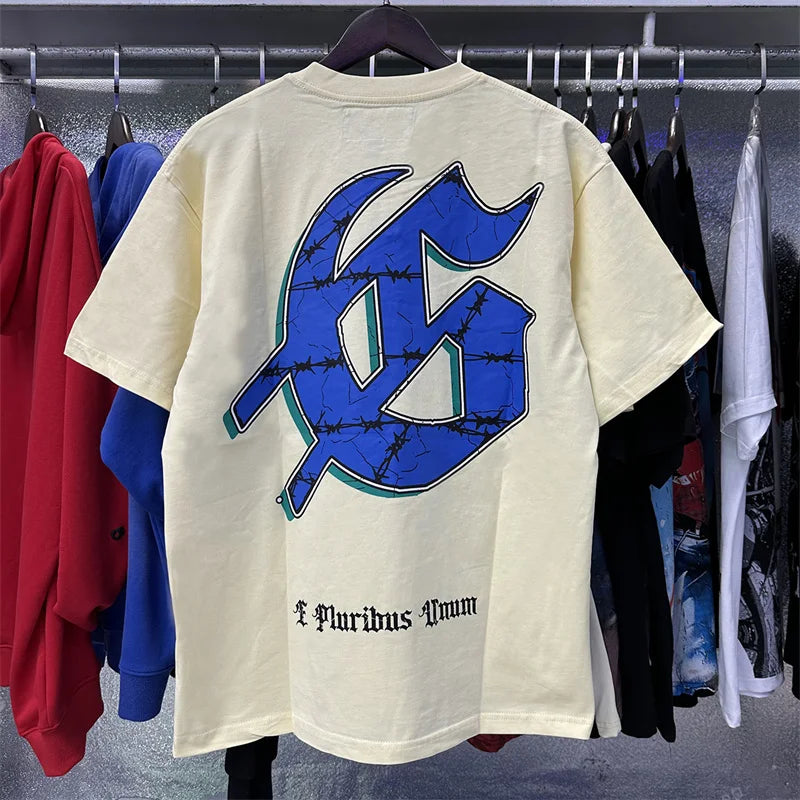 Godspeed Skeleton City Reflection Printed Cotton Casual Short sleeved T-shirt