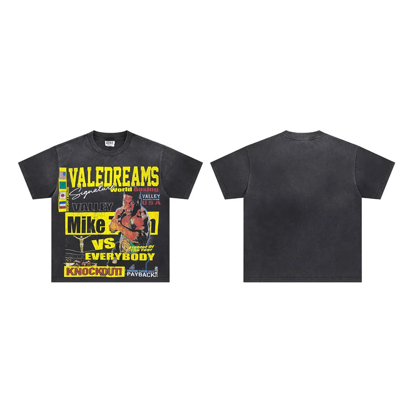 Vale Retro Wash Printed Short Sleeved Shirt