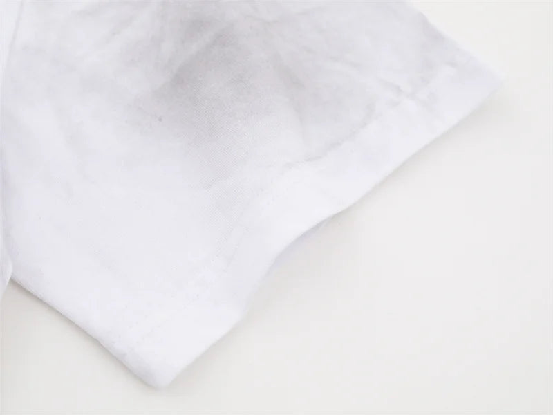 Vale2025 Latest European And American White Mud Printed Fashion t-Shirt