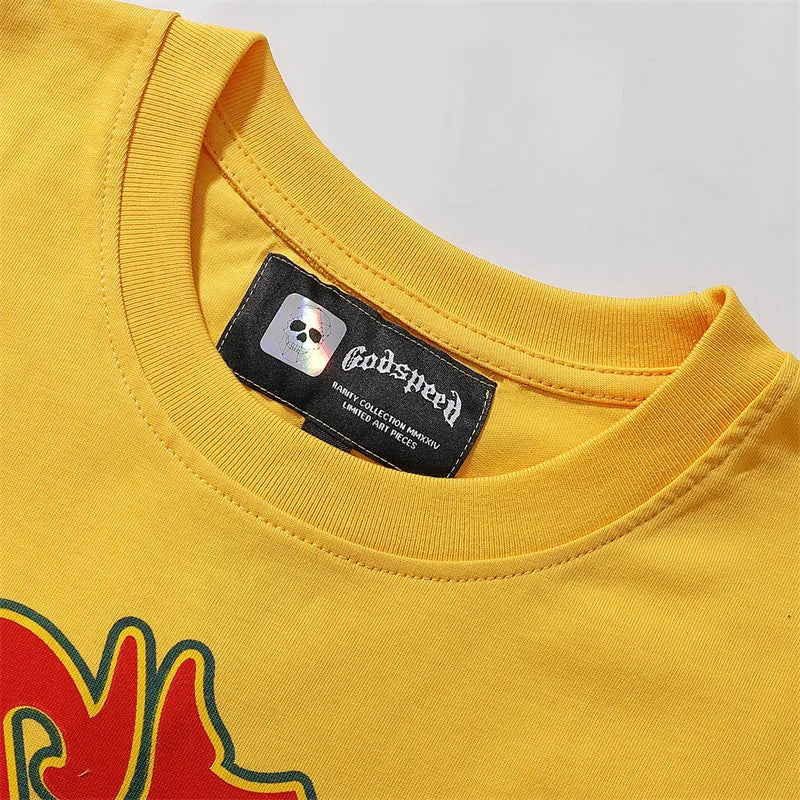 Godspeed City Coconut Tree out of many one Printed High Quality Cotton Casual T-shirt