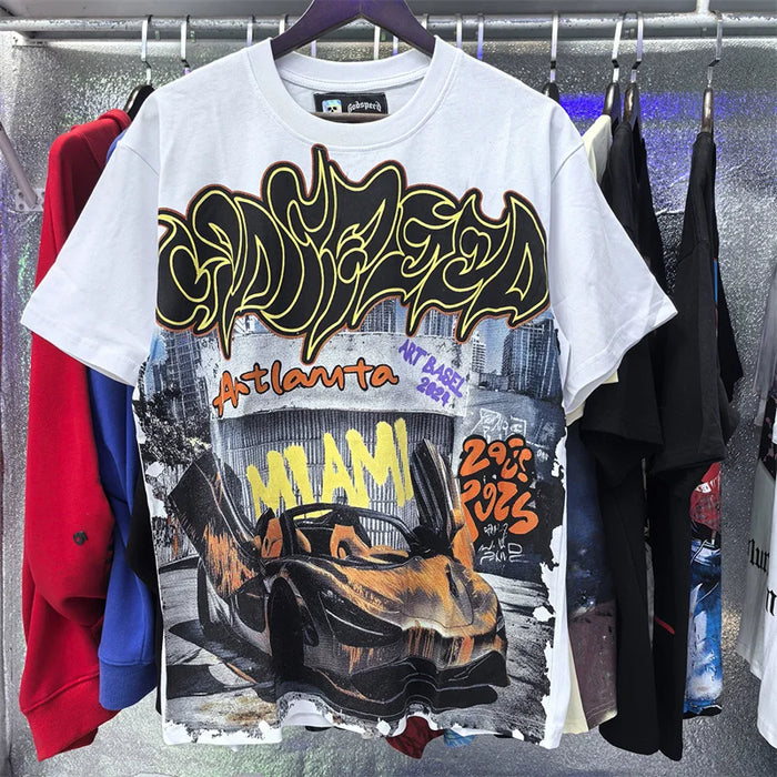 Godspeed Printed High-Quality Double Yarn Pure Cotton Casual Short Sleeved t-Shirt