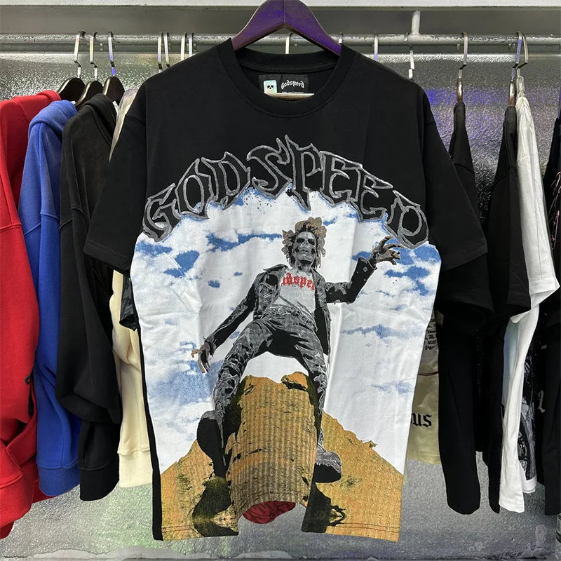 Godspeed Skeleton Printed Cotton Casual Short Sleeves From Meichao