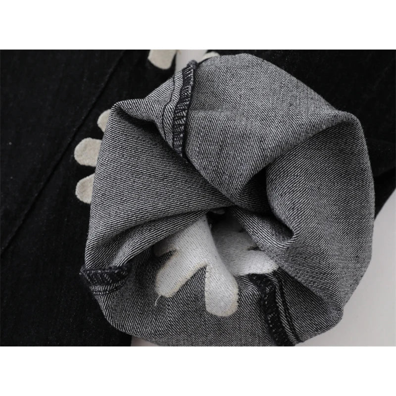 LOST High Quality Trendy Simple Embroidery Fashion Cowboy Casual Pants