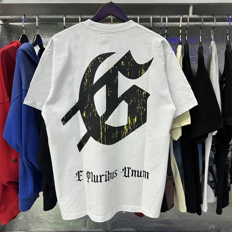 Godspeed Skeleton Landscape Printed Cotton Casual Short Sleeved T-shirt For Men And Women