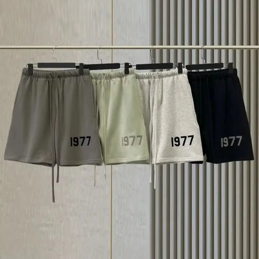 2025 Latest Men's Cotton Shorts Casual Loose Beach Shorts Vintage Letter Print Sports Fashion Five Point Shorts Men's Clothing