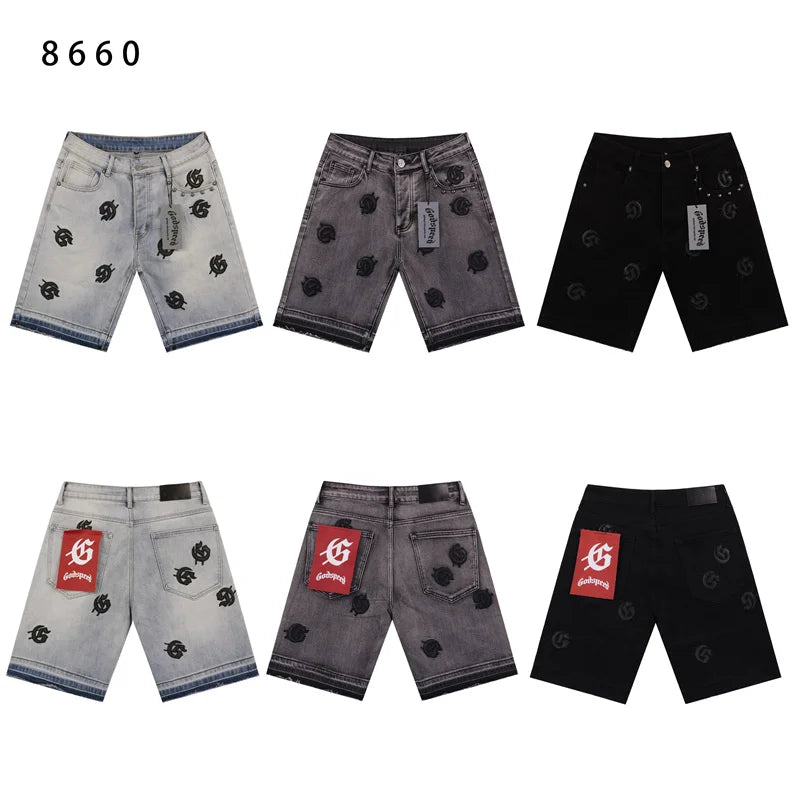 Godspeed Embroidered Jean shorts