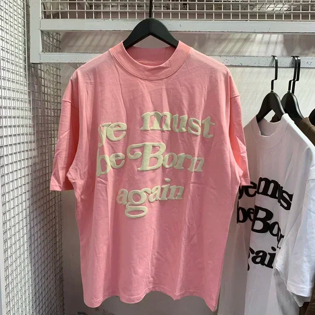 New Spring Summer Puff Ye Must Be Born Again Green T-shirt Men Women CPFM Tee CPFM.XYZ Kanye West Short Sleeve Tops