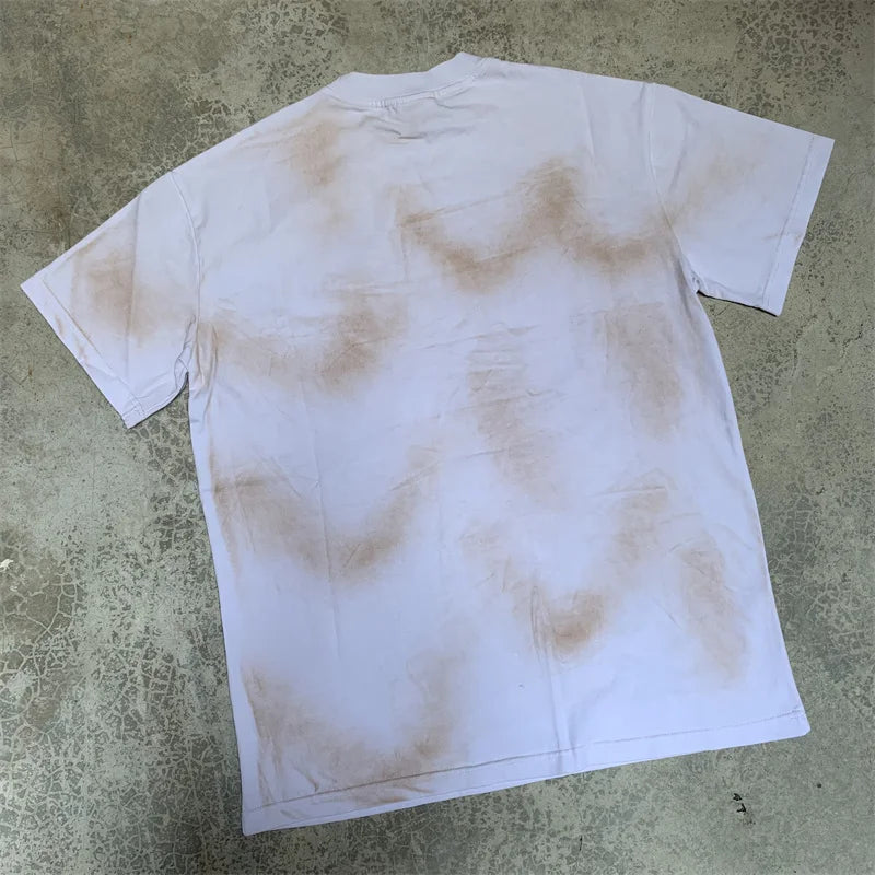 Vale Pure Cotton Baseball Printed Distressed t-Shirt