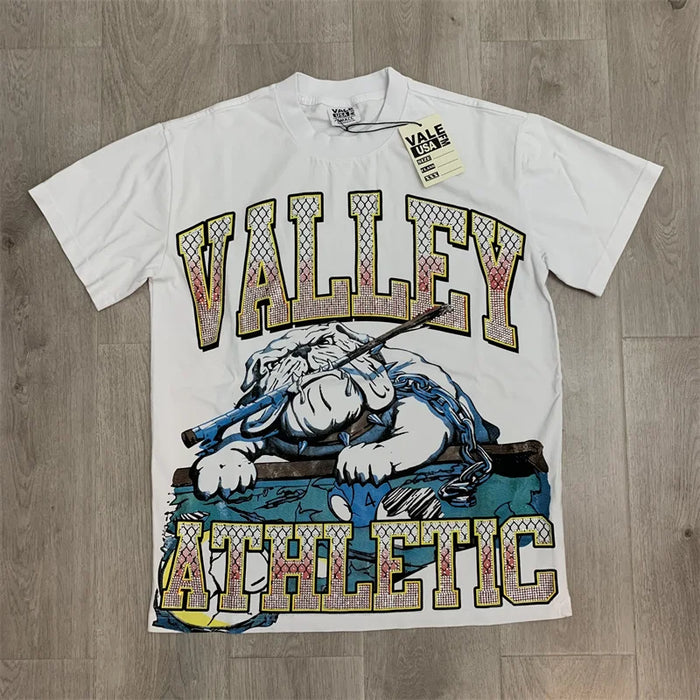American Fashion Vale Hot Diamond Printed 100% Cotton Short Sleeved t-Shirt