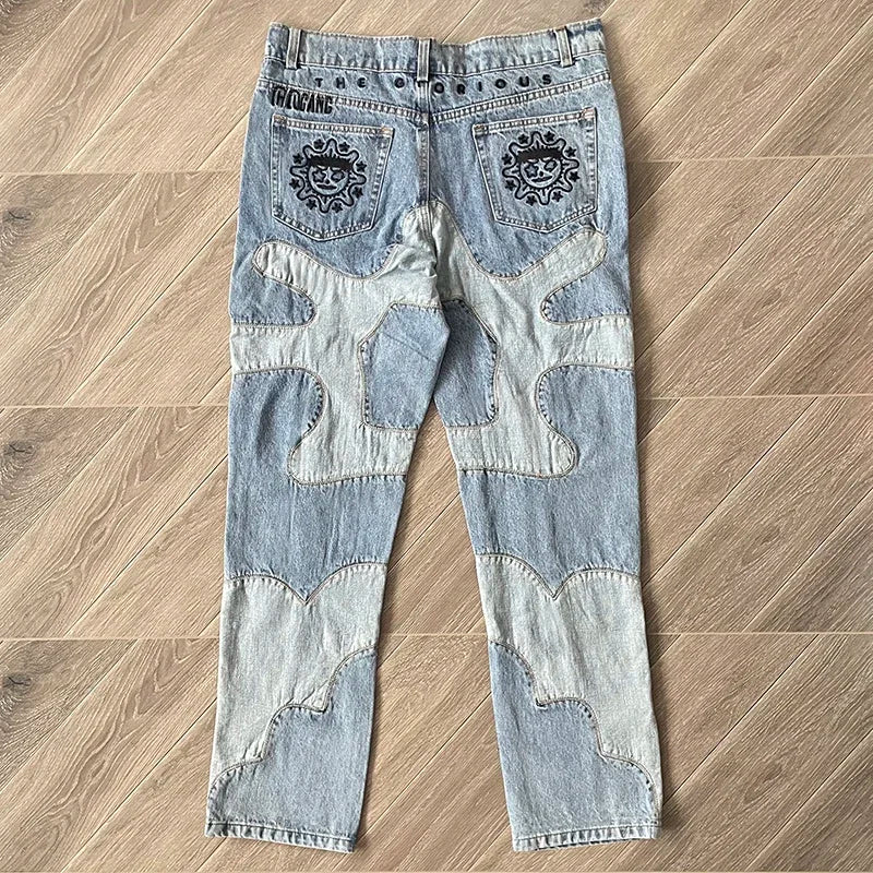 Glo Gang Multi Denim Flare patchwork jeans